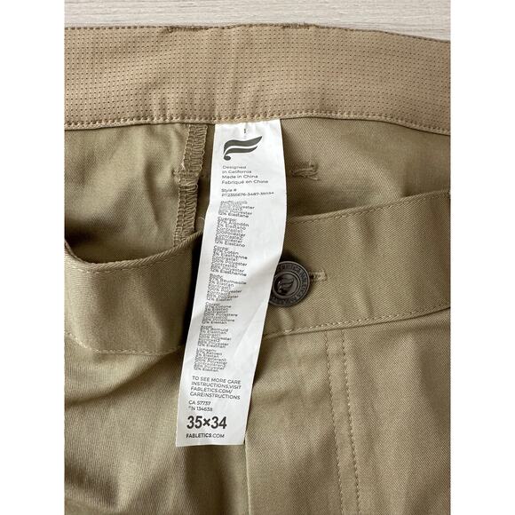 Fabletics Mens The High Side Chino Slim Fit Twill Size 35 x 34 CasualGolf Pants - Picture 3 of 4